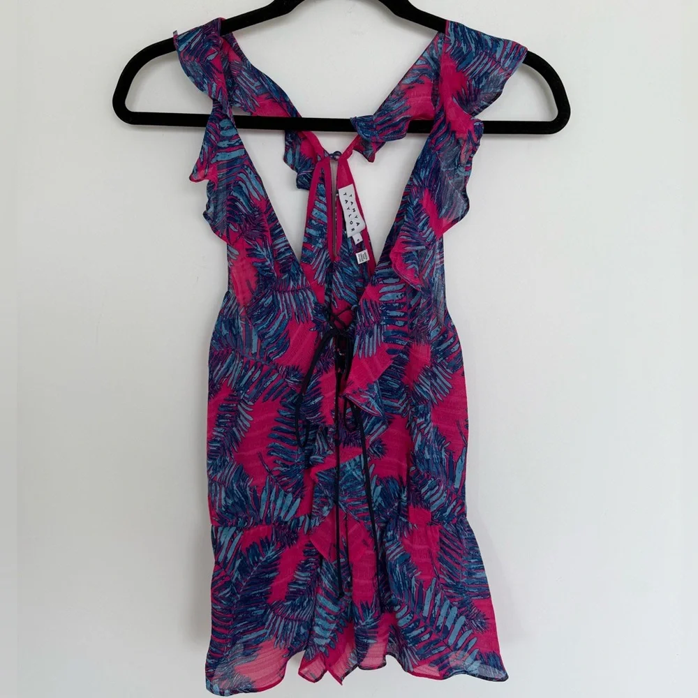 Tanya Taylor Ruffled Silk Top - Picture 2 of 5